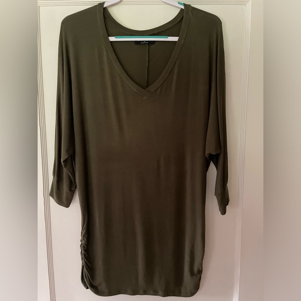 Made by Johnny Dolman top. Olive Green. Size XL. Made in USA